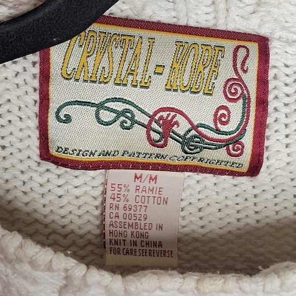 Vintage 90s Floral Cross Stitch Style Crystal-Kobe Sweater - Picture 3 of 4